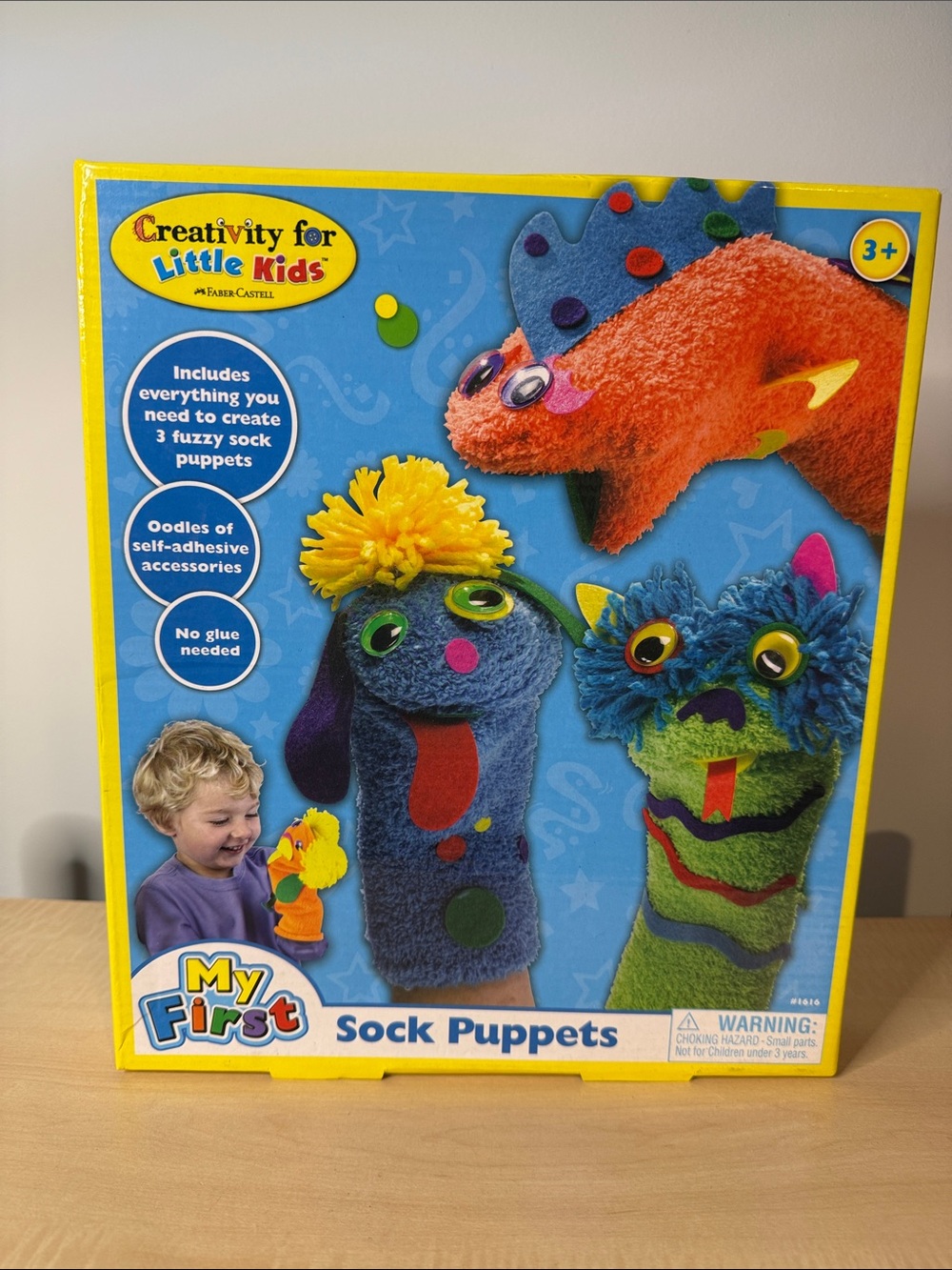 Creativity for Little Kids My First Sock Puppets - Blue/Green/Orange